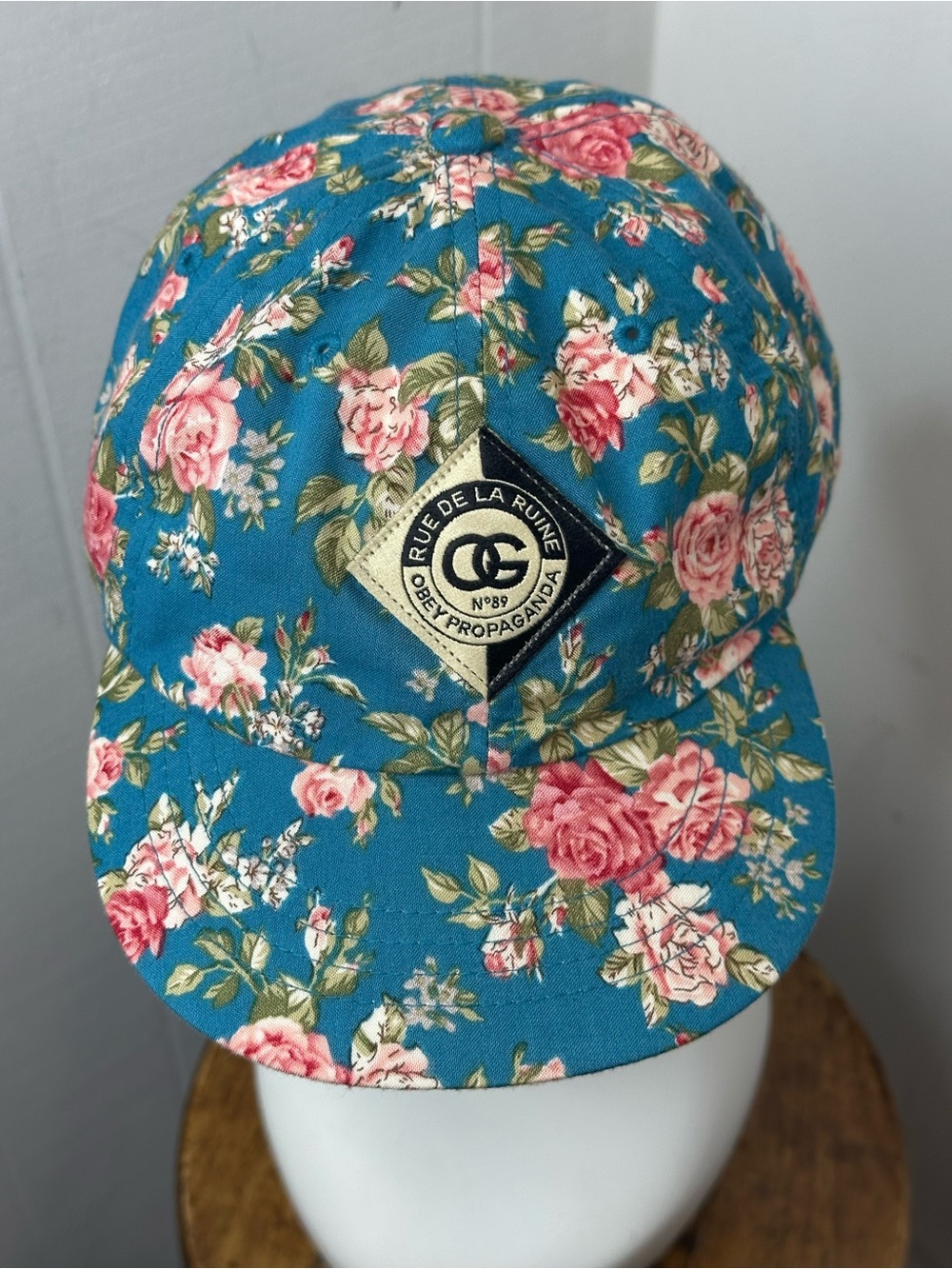 Obey Floral Pattern Blue Pink Baseball Cap